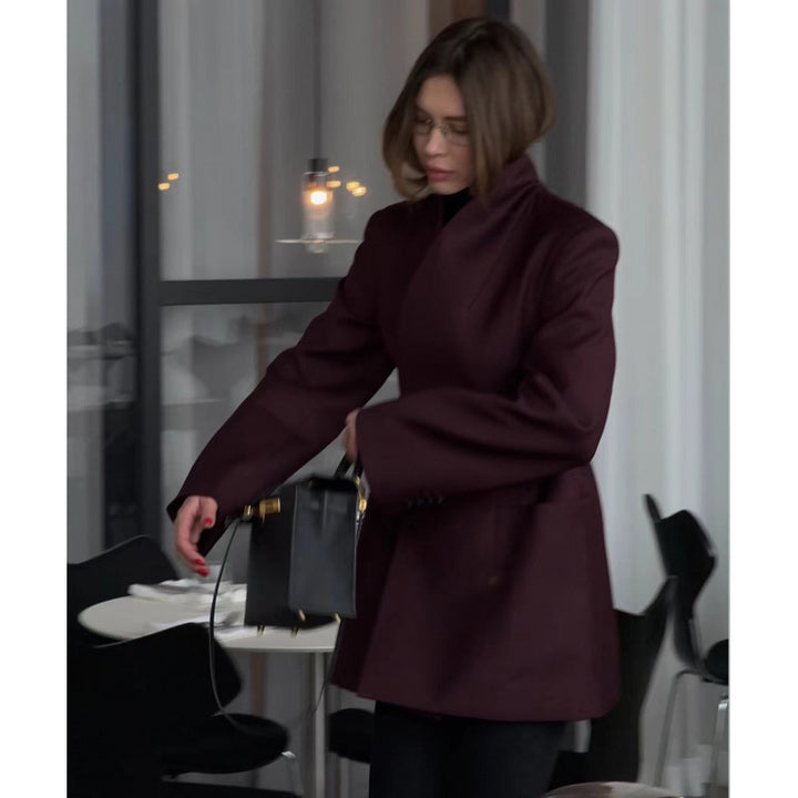 Damen nan taillierter Blazerkleid-Mantel mit Stehkragen, markanter Schulterform und aufgesetzten Taschen Echo Archiv