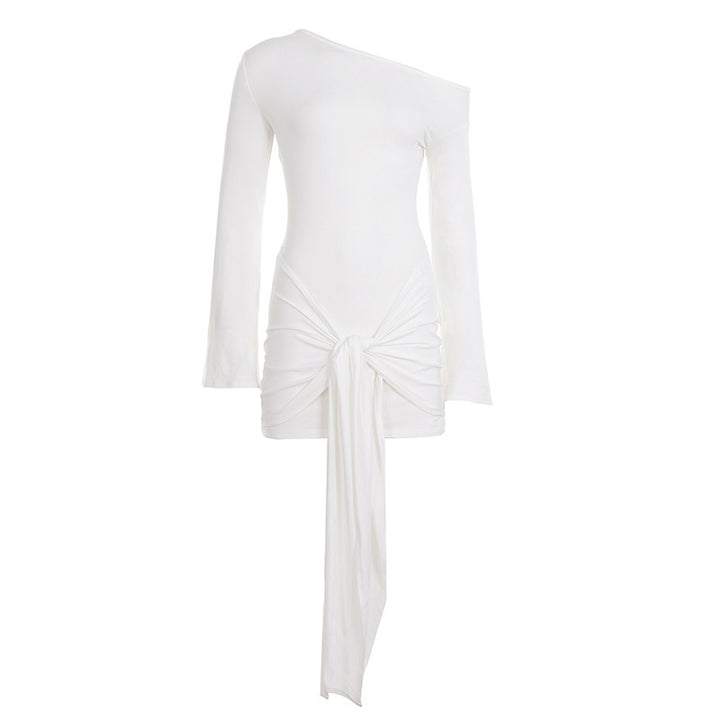 Damen Asymmetrisches One-Shoulder Miniwickelkleid mit Knotenfront und Drapé‑Schleife Echo Archiv