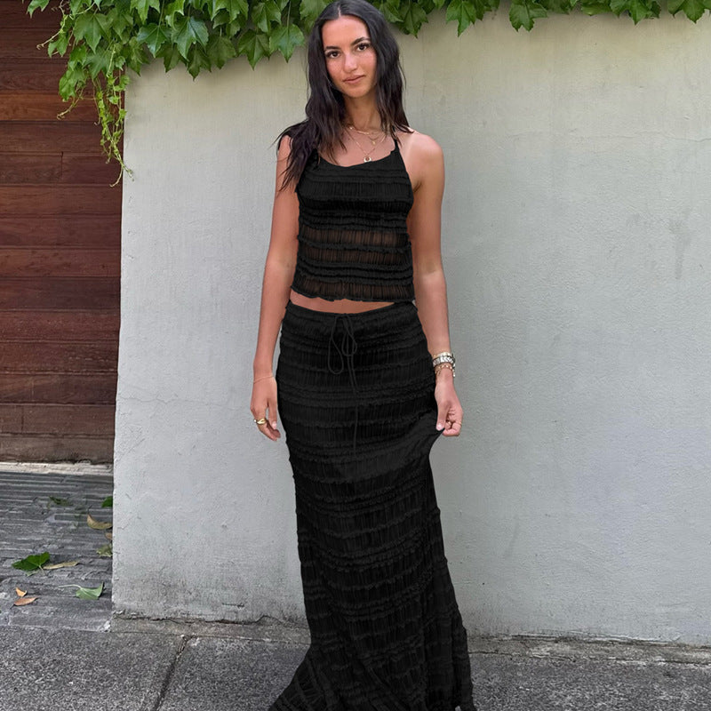 Damen Maxikleid mit schulterfreiem Design und Raffungen Echo Archiv