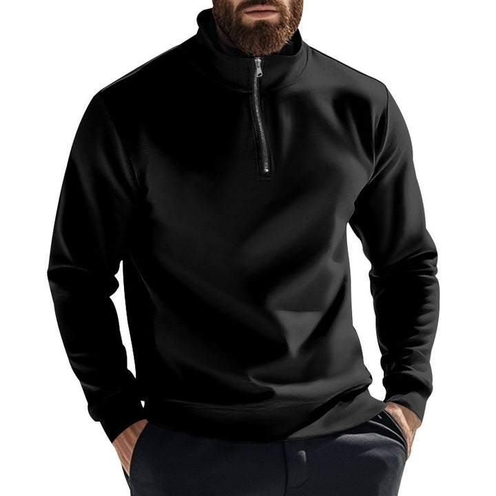 Herren Fleece-Pullover mit hohem Kragen und halbem Reißverschluss Echoarchiv
