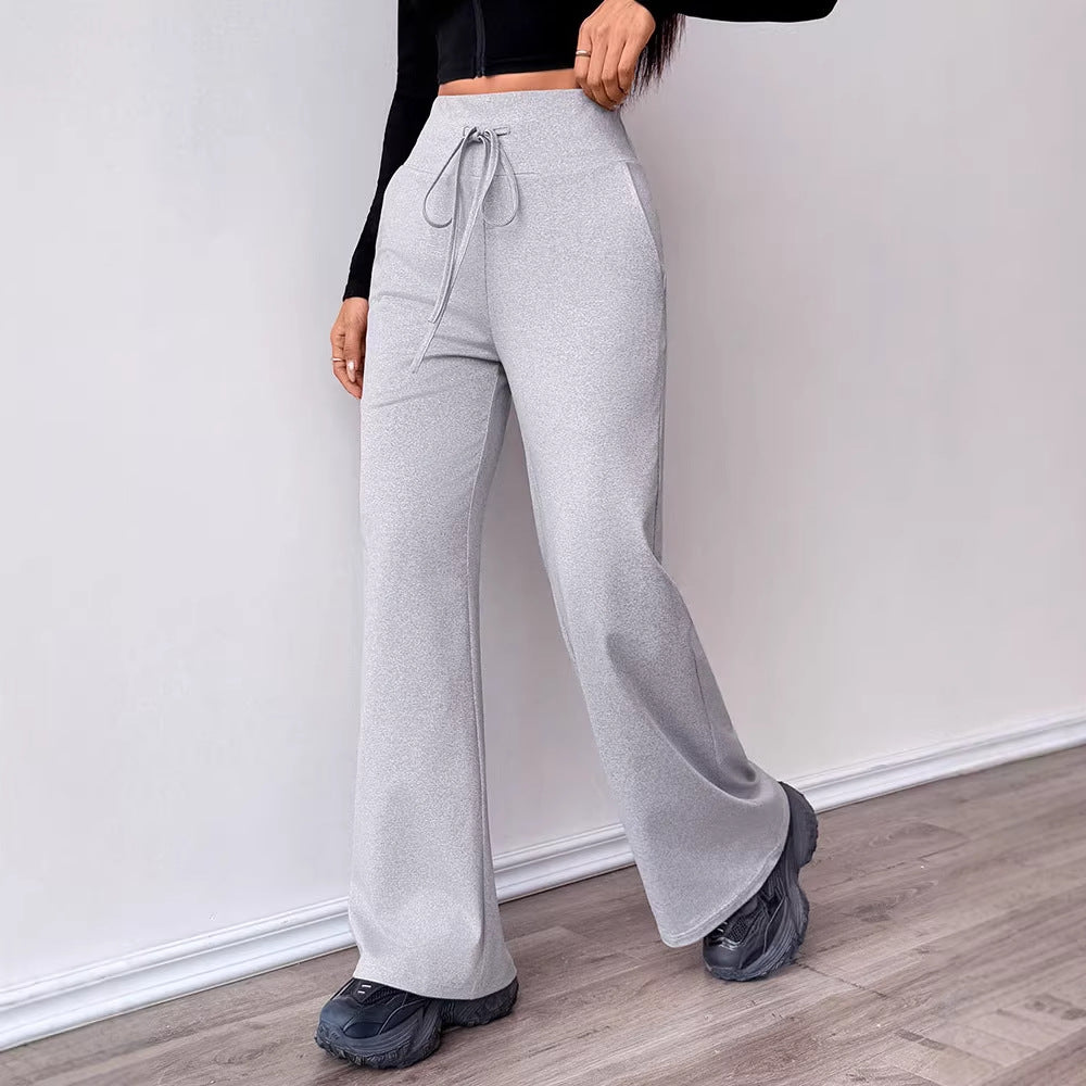 Damen Bequeme Sporthose mit hoher Taille und Kordelzug Echo Archiv