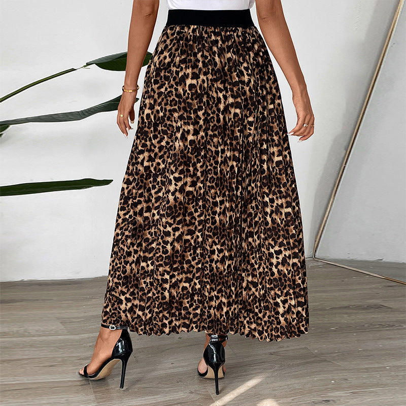 Damen Maxi-Rock mit Leoprint und elastischem Bund Echo Archiv