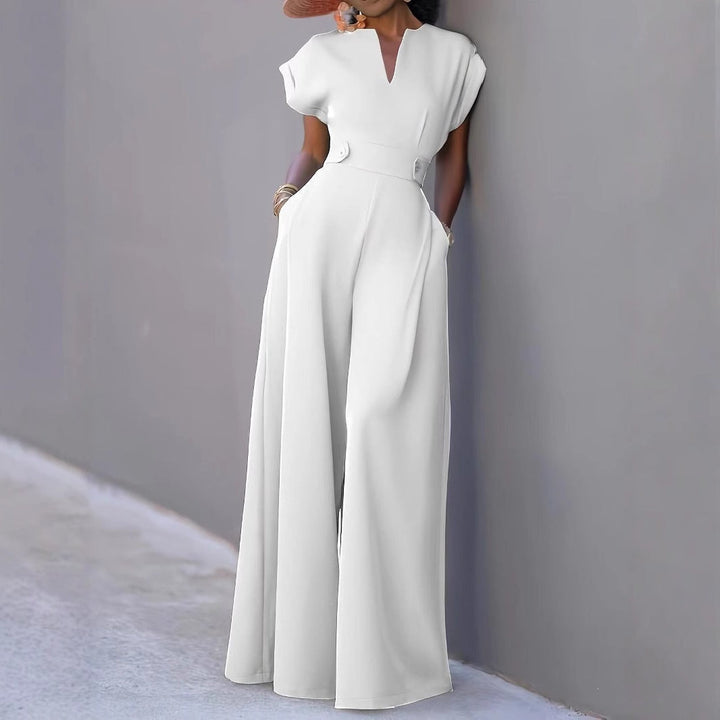 Damen eleganter Jumpsuit mit weitem Bein und praktischen Taschen Echoarchiv