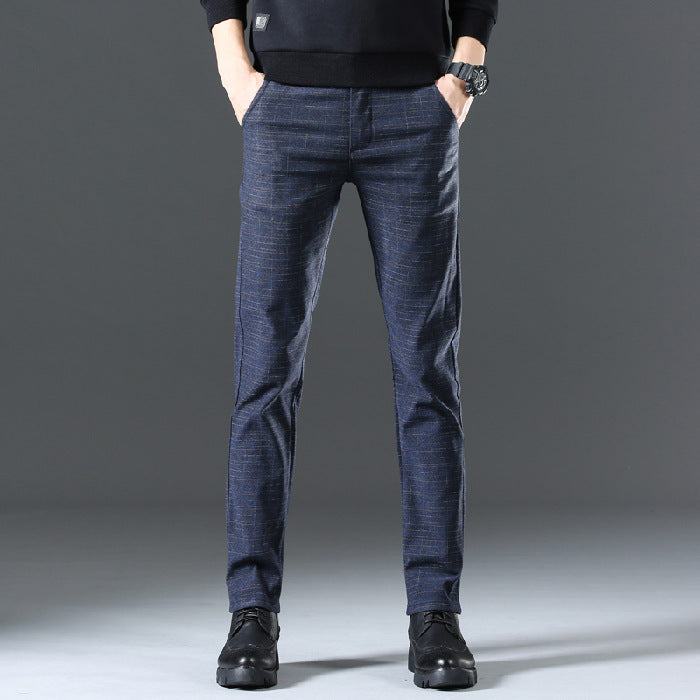 Herren moderne Chinohose mit elastischem Bund und seitlichen Taschen Echoarchiv
