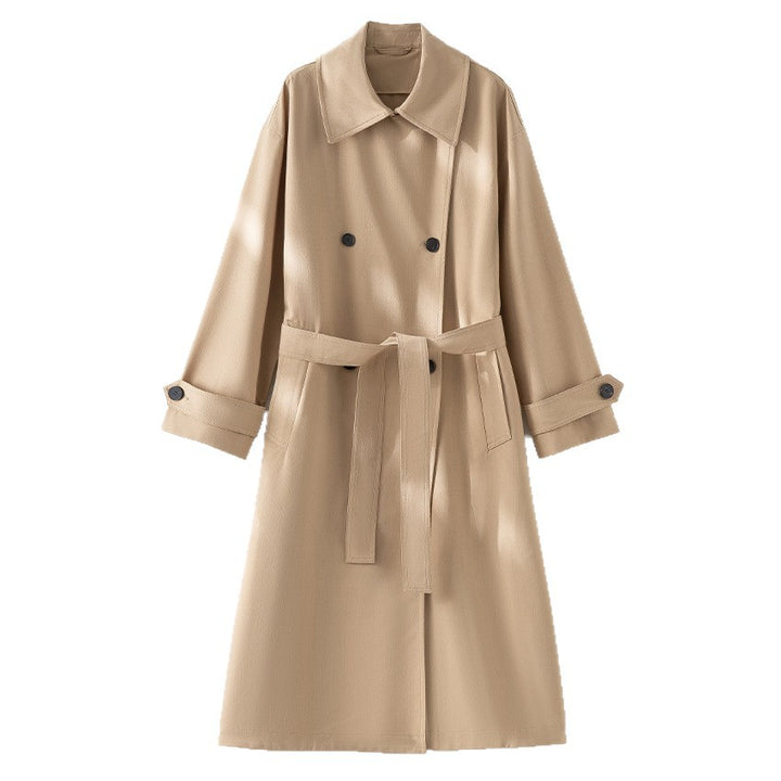Herren Langer Doppelreihiger Trenchcoat mit Oversize-Schnitt und Reverskragen Echoarchiv