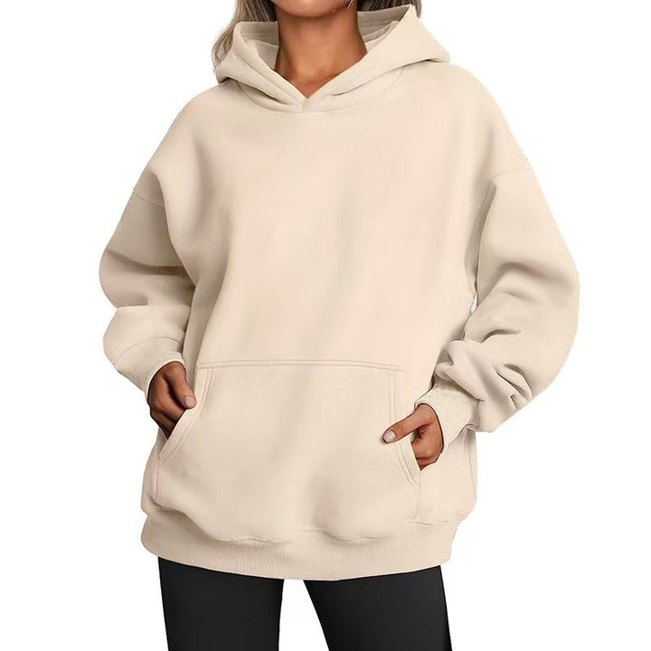 Damen nan Oversize-Kapuzenpullover mit Raglanärmeln, Kängurutasche und weichem Fleece-Innenfutter Echo Archiv