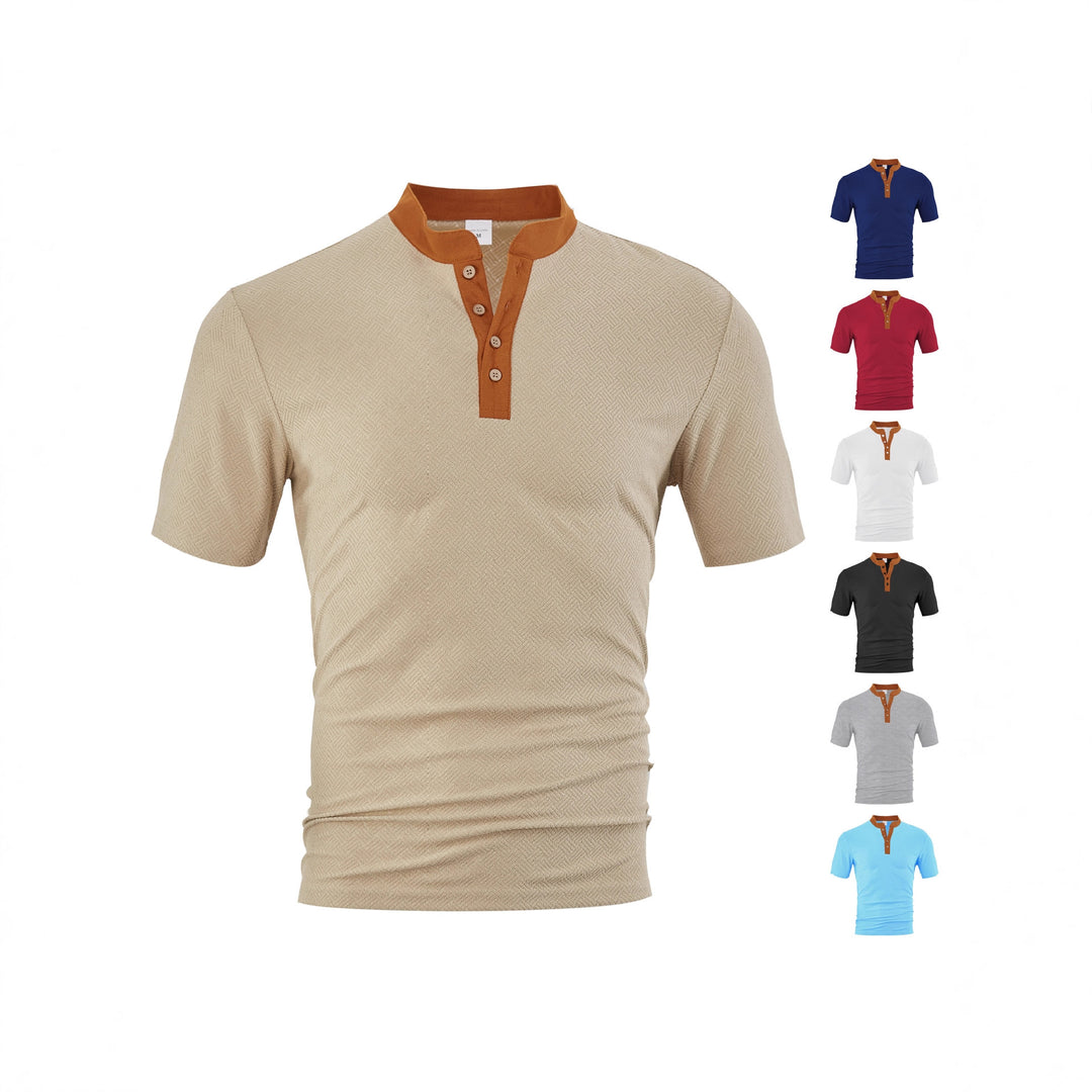 Herren Polohemd mit strukturierter Oberfläche und elegantem Kragen Echoarchiv