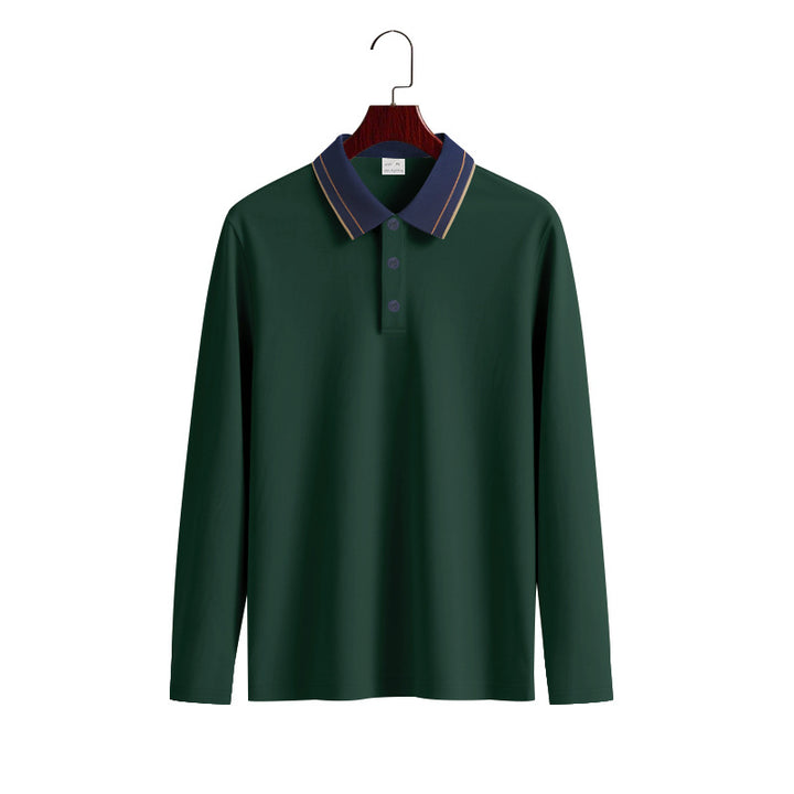 Herren Langarm Poloshirt mit raffiniertem Kragen und modischen Akzenten Echoarchiv