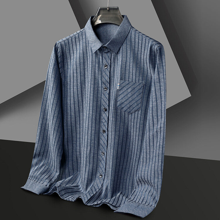 Herren stilvolles Slim-Fit Langarmhemd mit strukturiertem Design Echoarchiv