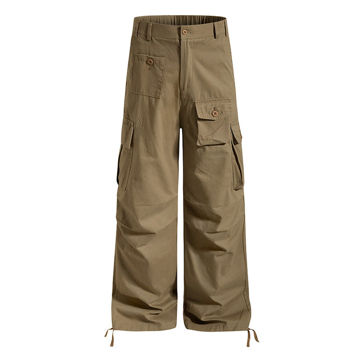 Damen weite Cargo-Hose im Utility-Stil mit Multifunktions-Taschen und Saum-Tunnelzug Echoarchiv