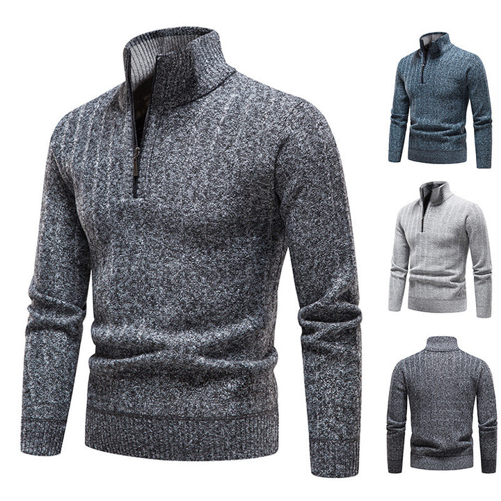 Herren modischer Rollkragenpullover mit Reißverschluss Echoarchiv