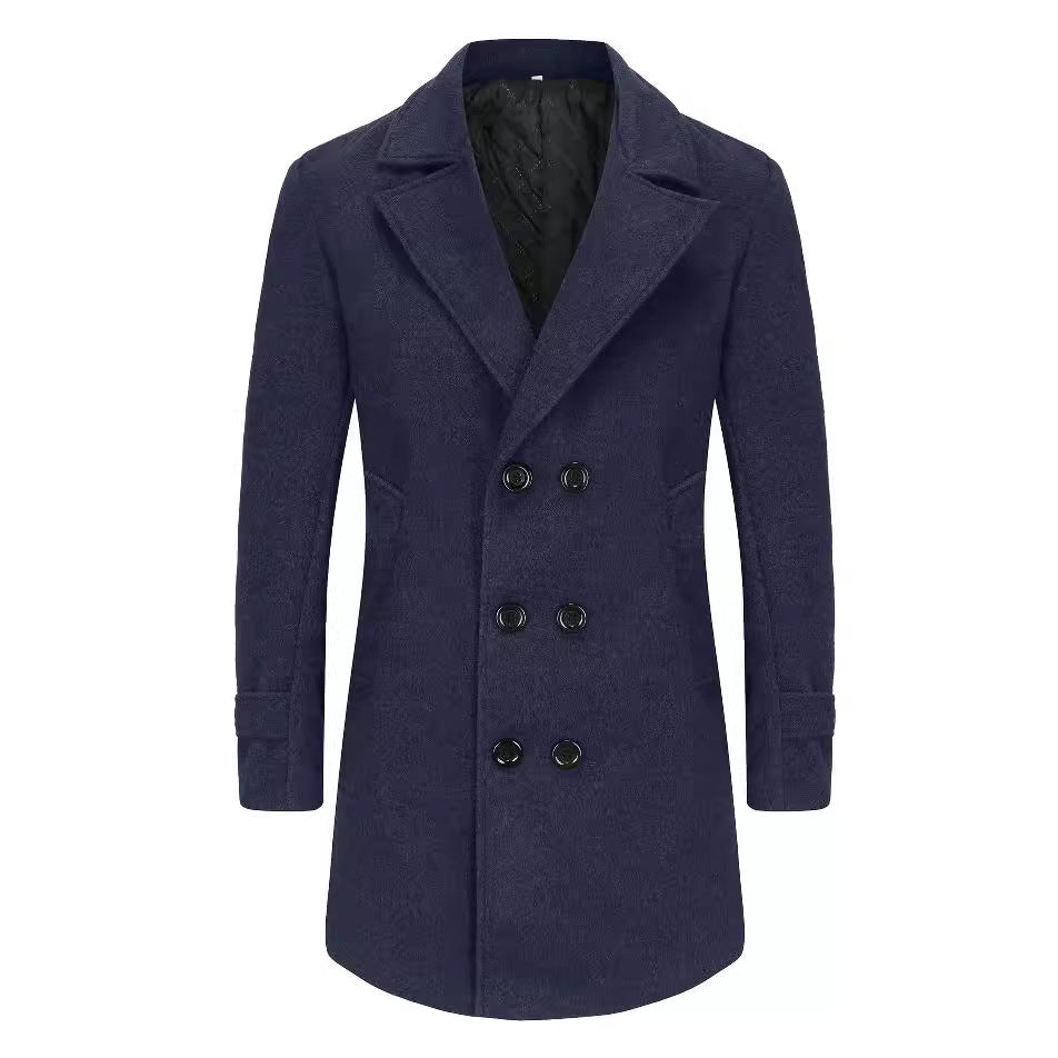 Herren stilvoller und eleganter Übercoat mit doppelter Knopfreihe Echoarchiv