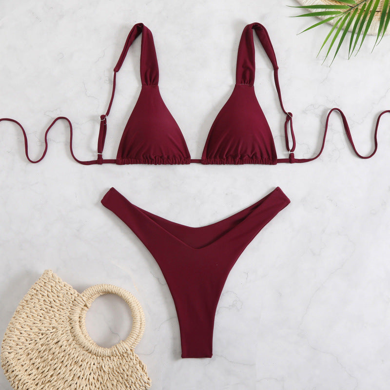 Damen Triangelbikini mit verstellbaren Trägern und hohem Beinausschnitt Echo Archiv