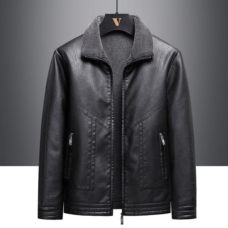 Herren Elegante Kunstlederjacke mit Teddyfutter Echo Archiv