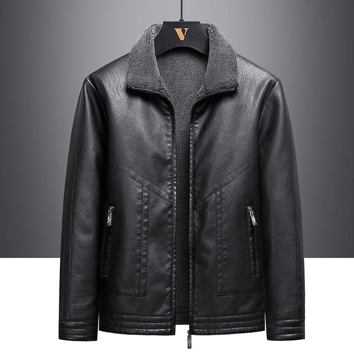 Herren Elegante Kunstlederjacke mit Teddyfutter Echo Archiv
