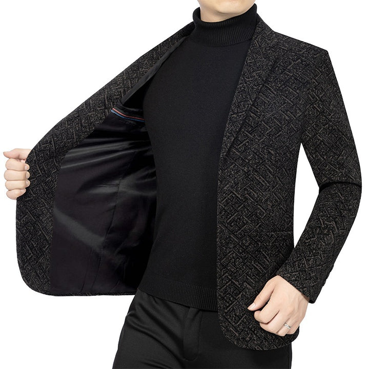 Herren Strukturierter Jersey-Sakko mit leichtem Innenfutter und schmaler Silhouette – Tianoro