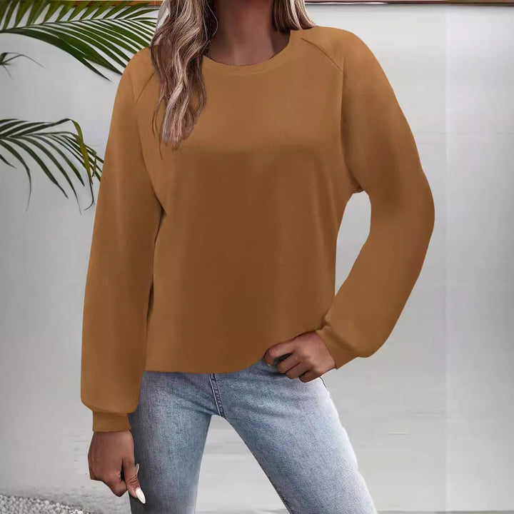 Damen Freizeit Rundhalsausschnitt Sweatshirt mit Raglanärmeln und elastischen Bündchen Echoarchiv