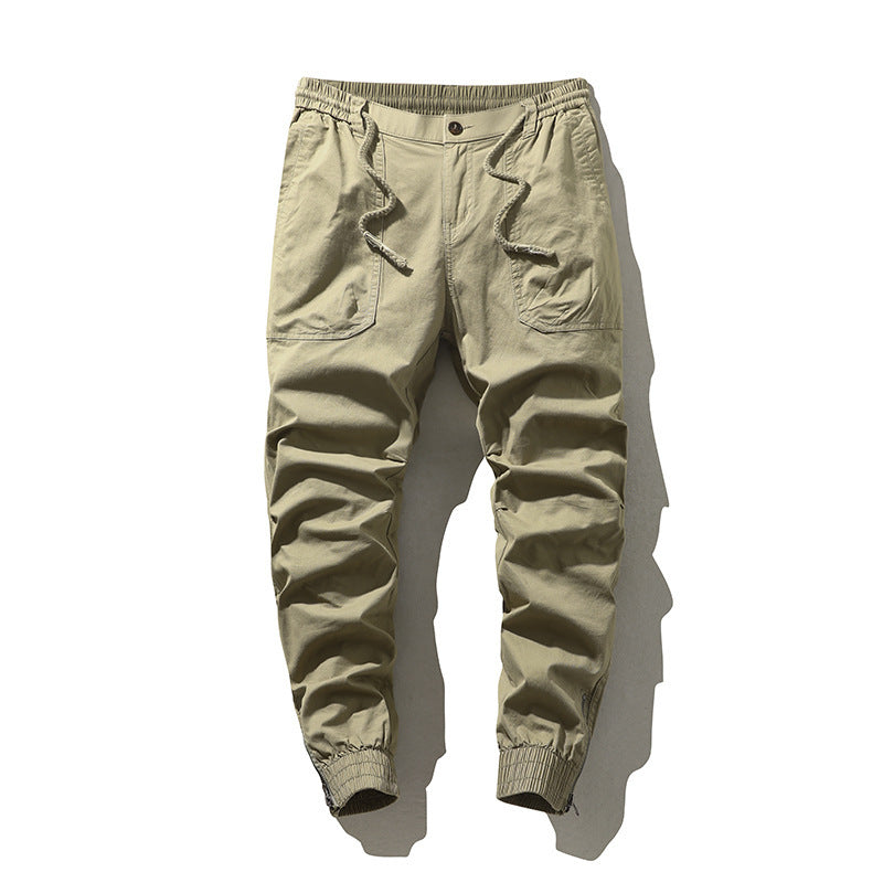 Herren Canvas‑Cargo‑Jogginghose mit elastischem Bund und Bündchen – Bravaro