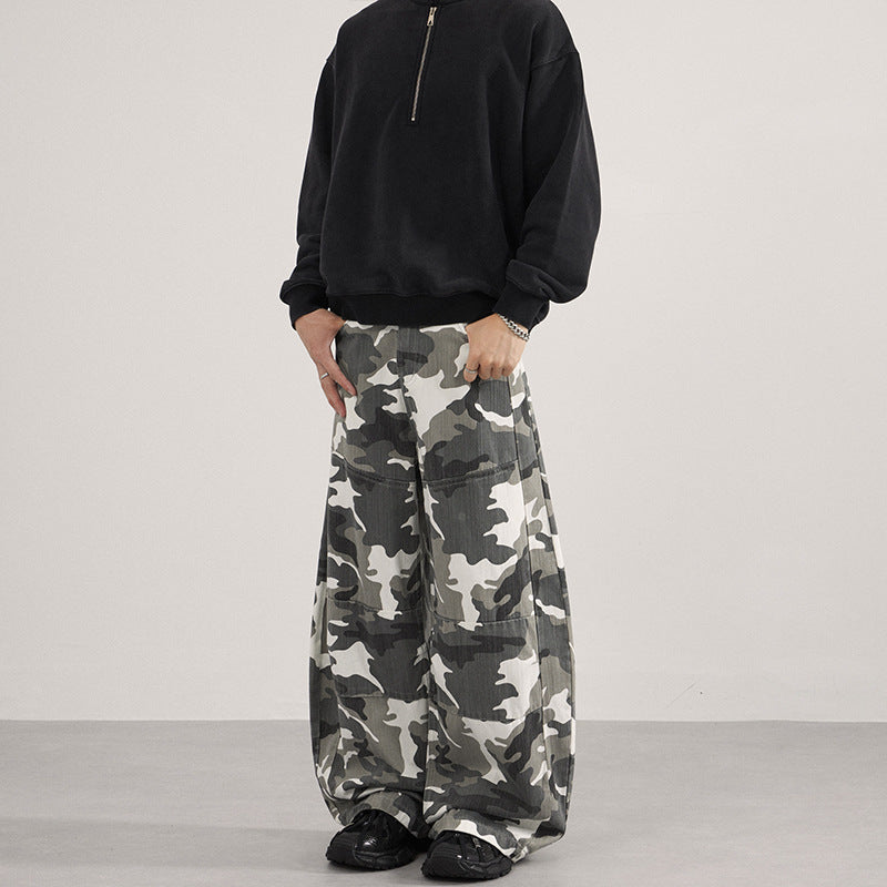 Herren Extraweite Cargohose im Palazzoschnitt mit Camouflage-Print Echo Archiv