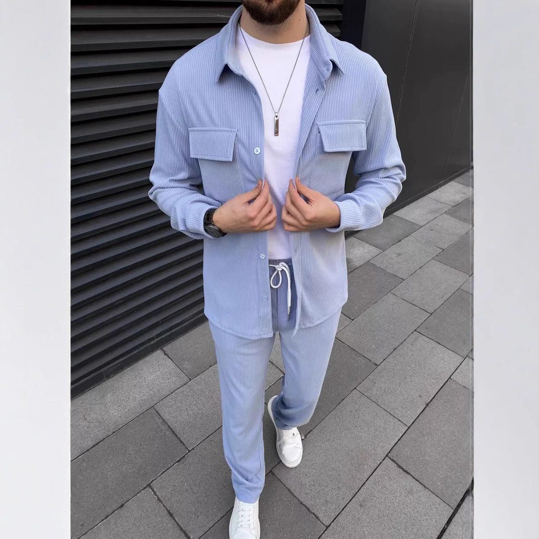 Herren modische Freizeithose mit passendem Hemd Echoarchiv