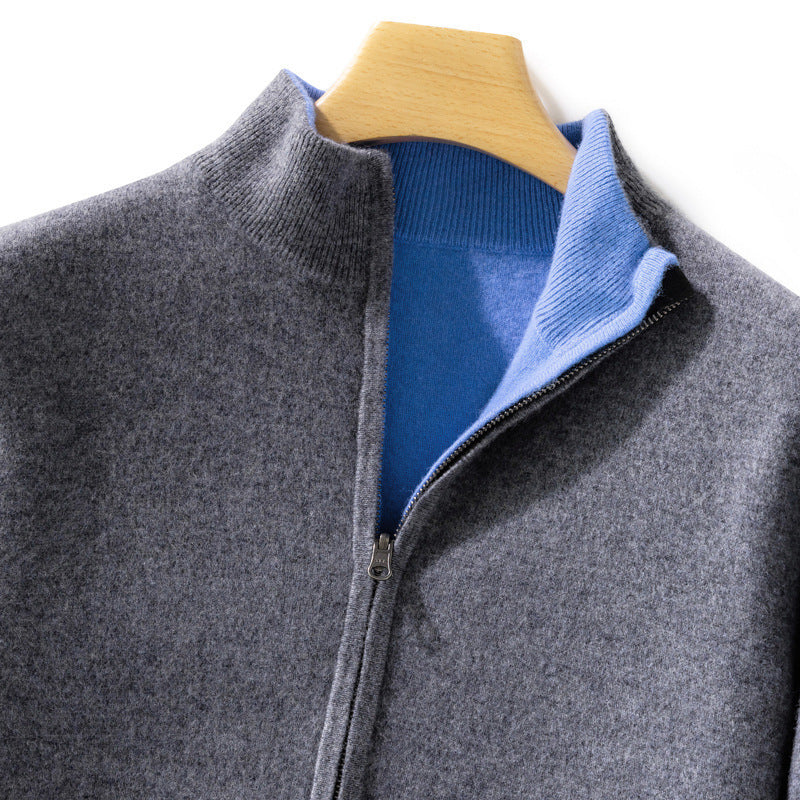Damen Kurzgeschnittener Zip‑Strickcardigan mit Stehkragen und kaschmirähnlicher Weichheit Echoarchiv