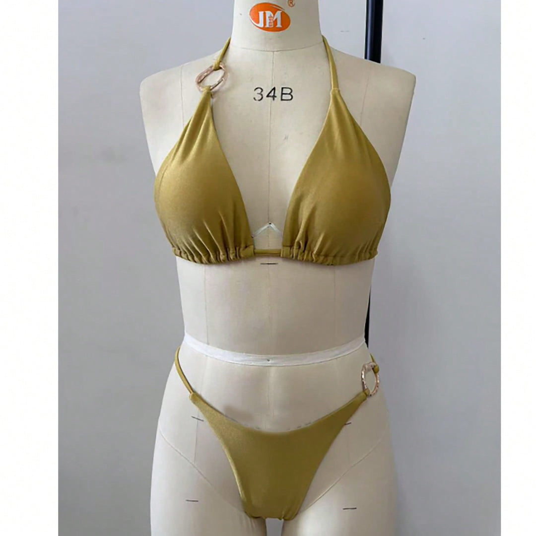 Damen Triangel-Bikini-Set mit modischen Metallringen Echo Archiv