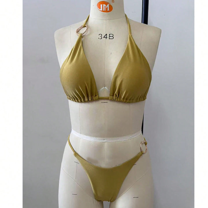 Damen Triangel-Bikini-Set mit modischen Metallringen Echo Archiv