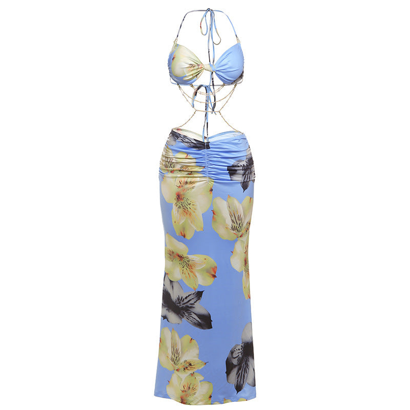 Damen Strandkleid mit trendigem Leo-Print und raffinierten Schnürdetails Echo Archiv