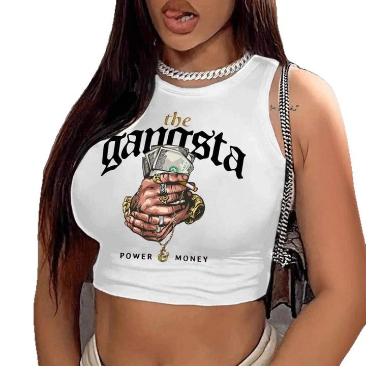 Damen Crop-Top mit urbanem Grafikdruck und trendigem Stil Echo Archiv