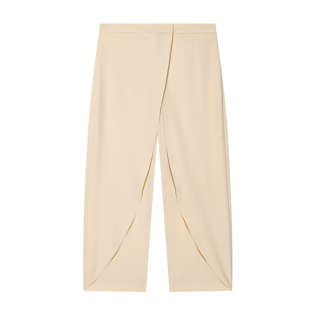 Damen Cropped Palazzo‑Hose mit Tulpenüberlappung und hohem Bund Echoarchiv