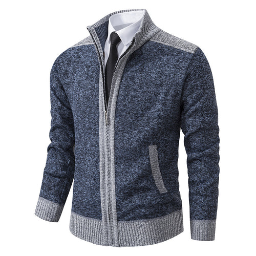 Herren Strickjacke mit modernem Zipper und hochwertiger Struktur Echoarchiv