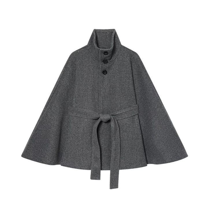 Damen Kurze Boxy-Wollmix-Jacke mit Stehkragen und aufgesetzten Pattentaschen Echoarchiv