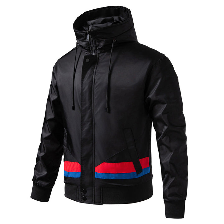 Herren Kapuzen-Bomberjacke im urbanen Retro‑Look mit Kontraststreifen, windabweisender Außenlage und Rippbündchen Echo Archiv