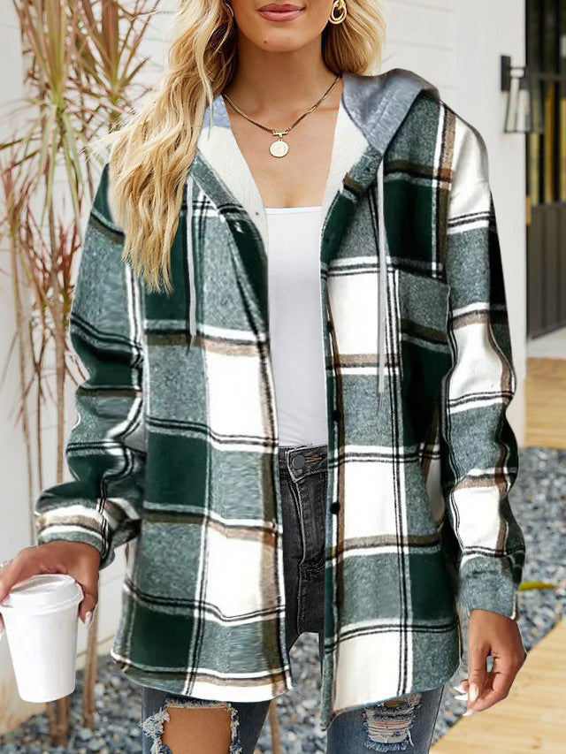 Frauen Oversized Hoodie mit Druckknopfverschluss und Kontrastbesatz – Auréline