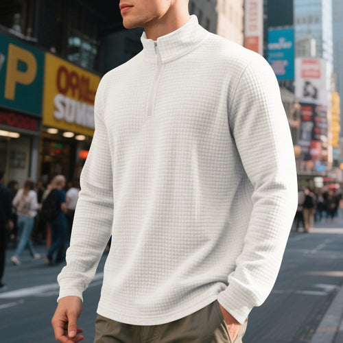 Herren Pullover mit hohem Kragen und modernem Reißverschluss Echoarchiv
