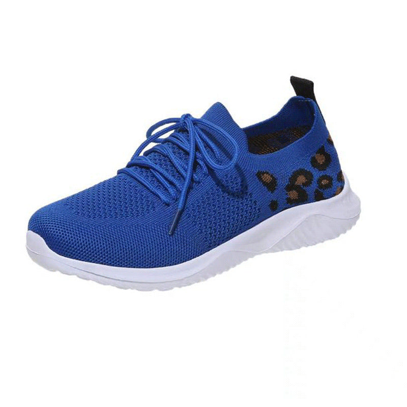 Damen Atmungsaktive Strick-Slipper mit gepolsterter Dämpfungssohle und Leoparden-Schaft – Lioré