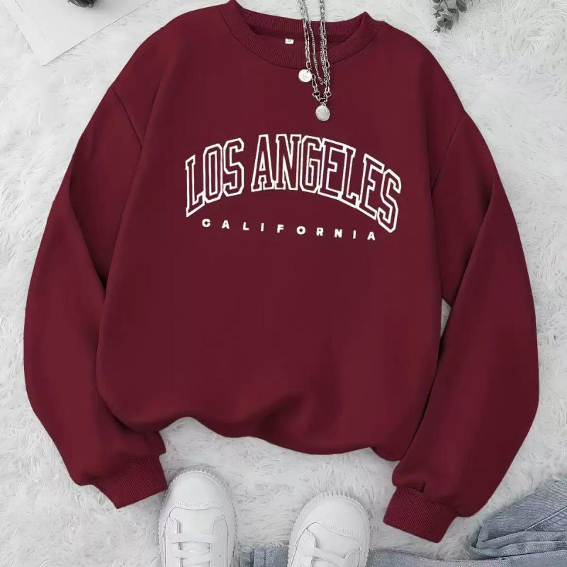 Damen Lässiger Sweatshirt mit Vintage Los Angeles Druck Echoarchiv