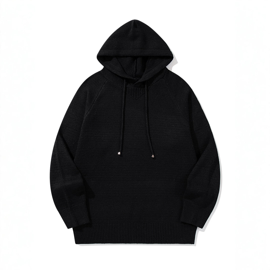 Unisex Strick-Kapuzenpullover mit Raglanärmeln und breitem Rippenbund Echoarchiv