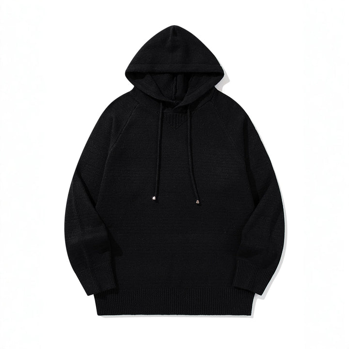 Unisex Strick-Kapuzenpullover mit Raglanärmeln und breitem Rippenbund Echoarchiv