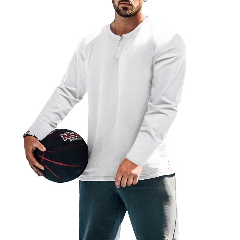 Herren Langärmliges T-Shirt mit Knopfleiste Echoarchiv
