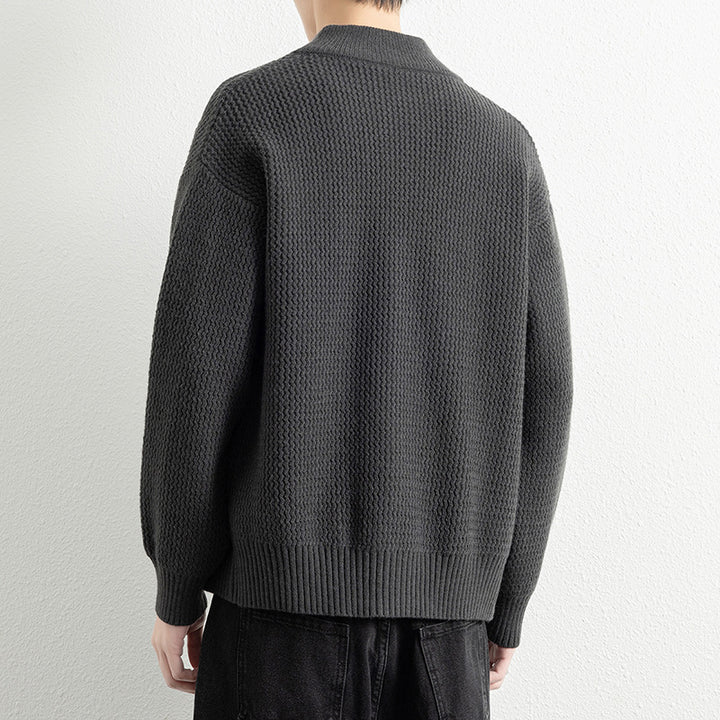 Herren Strickjacke mit hohem Kragen und praktischen Reißverschluss Echoarchiv