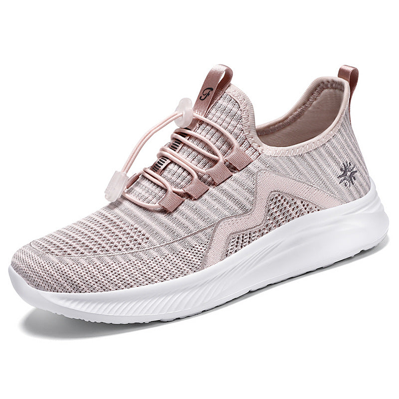 Damen nan gestrickte Slip-On-Sneaker mit elastischer Schnürung, gepolsterter Innenfütterung und dämpfender Profilsohle Echo Archiv