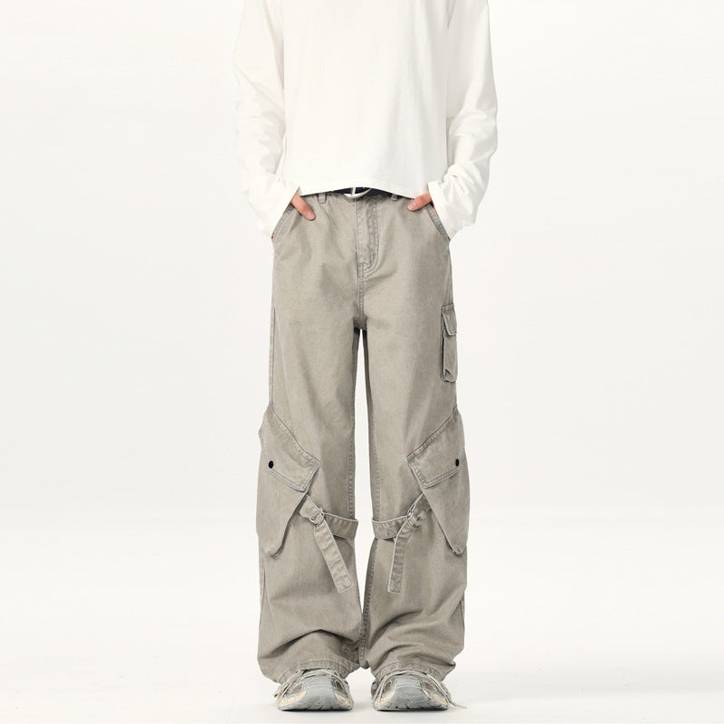 Herren Ultraweite Canvas-Cargohose mit D-Ring-Gurtsystem und multiplen Pattentaschen Echo Archiv