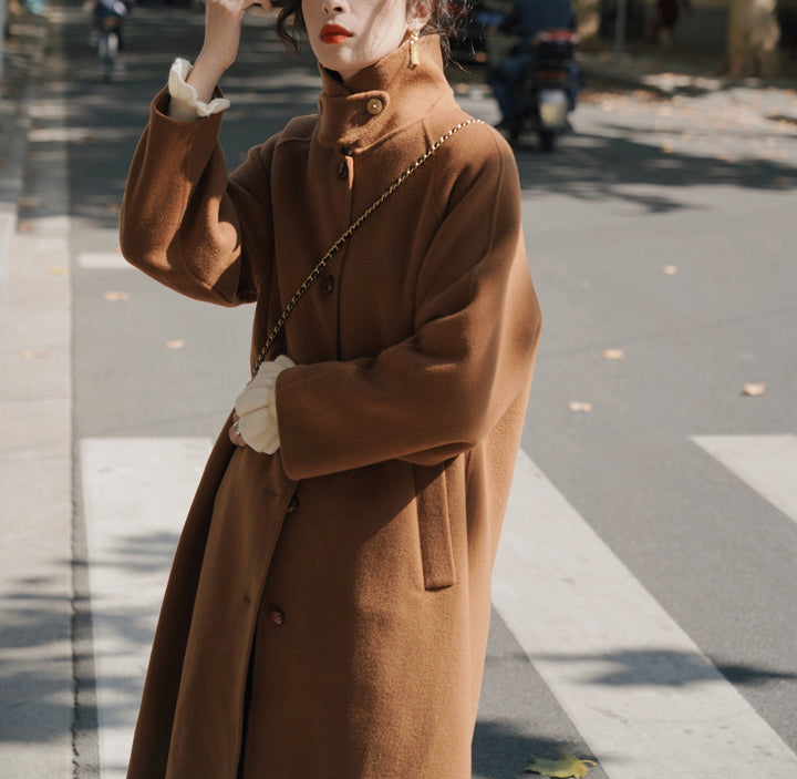 Damen Modische Oversize Wolljacke Echoarchiv