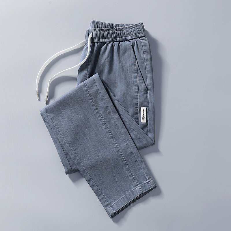 Herren bequeme Chinohose mit verstellbarem Bund und seitlichen Taschen Echoarchiv