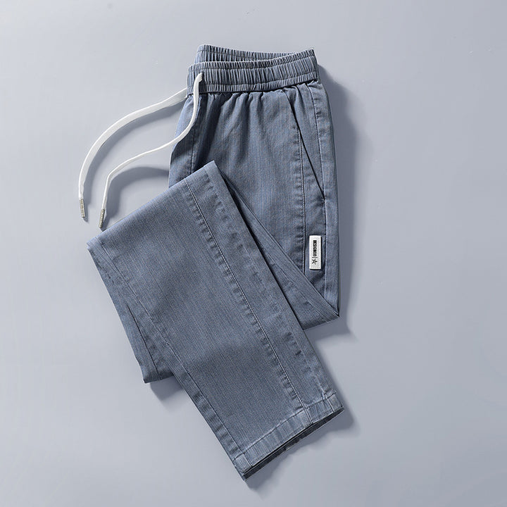 Herren bequeme Chinohose mit verstellbarem Bund und seitlichen Taschen Echoarchiv