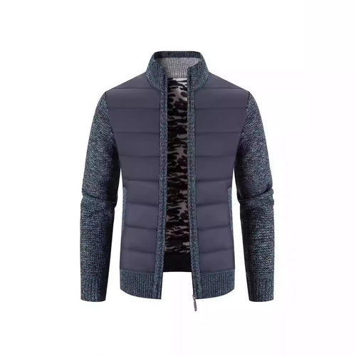 Herren Hybridjacke mit hochabschließendem Kragen und modischen Strickdetails Echoarchiv