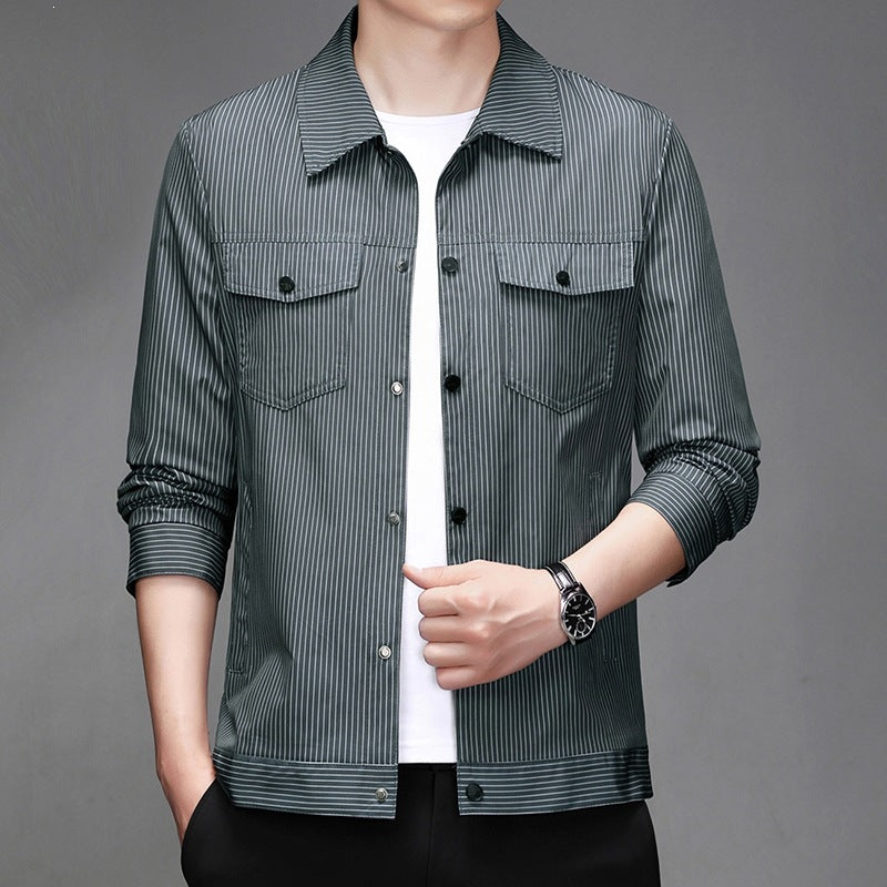 Herren Gestreifte Hemdjacke Echo Archiv