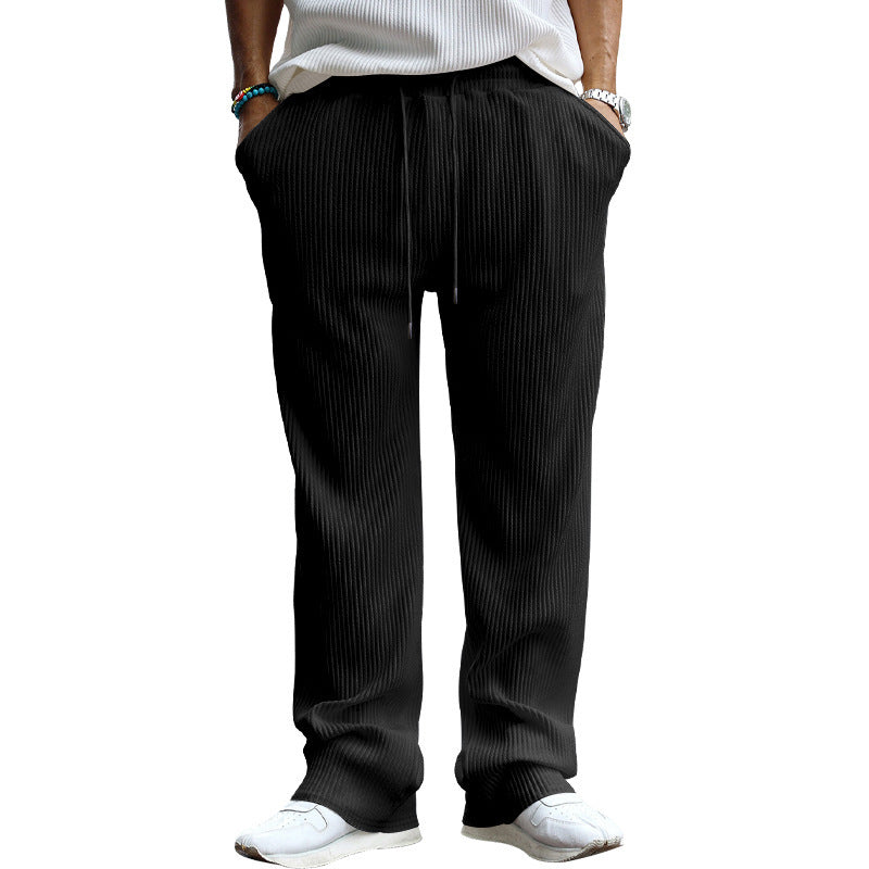 Herren Gerippte weite Freizeithose mit Kordelzug – Sorevano