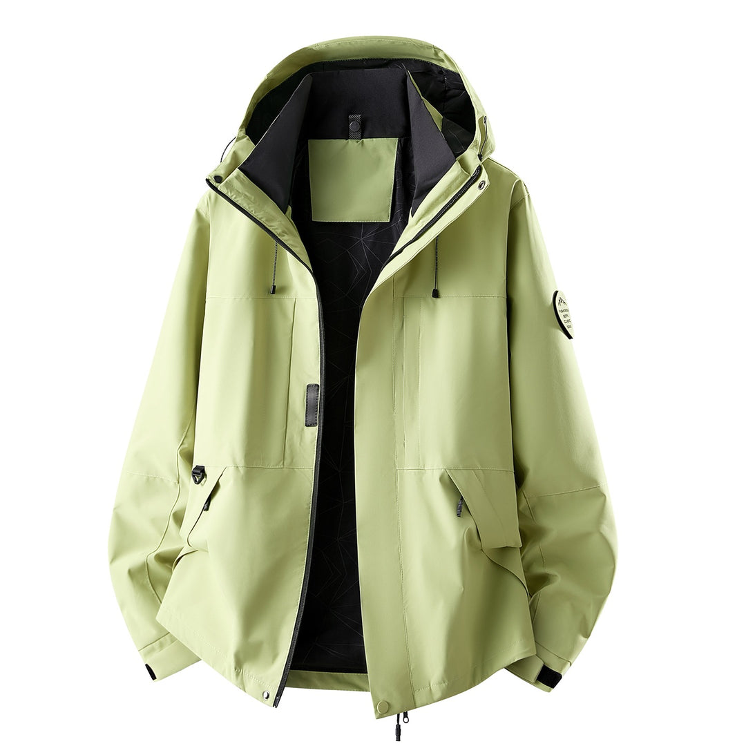Herren Wasserabweisende Oversize-Outdoorjacke mit Kapuze, atmungsaktivem Softshell & Utility‑Taschen Echoarchiv